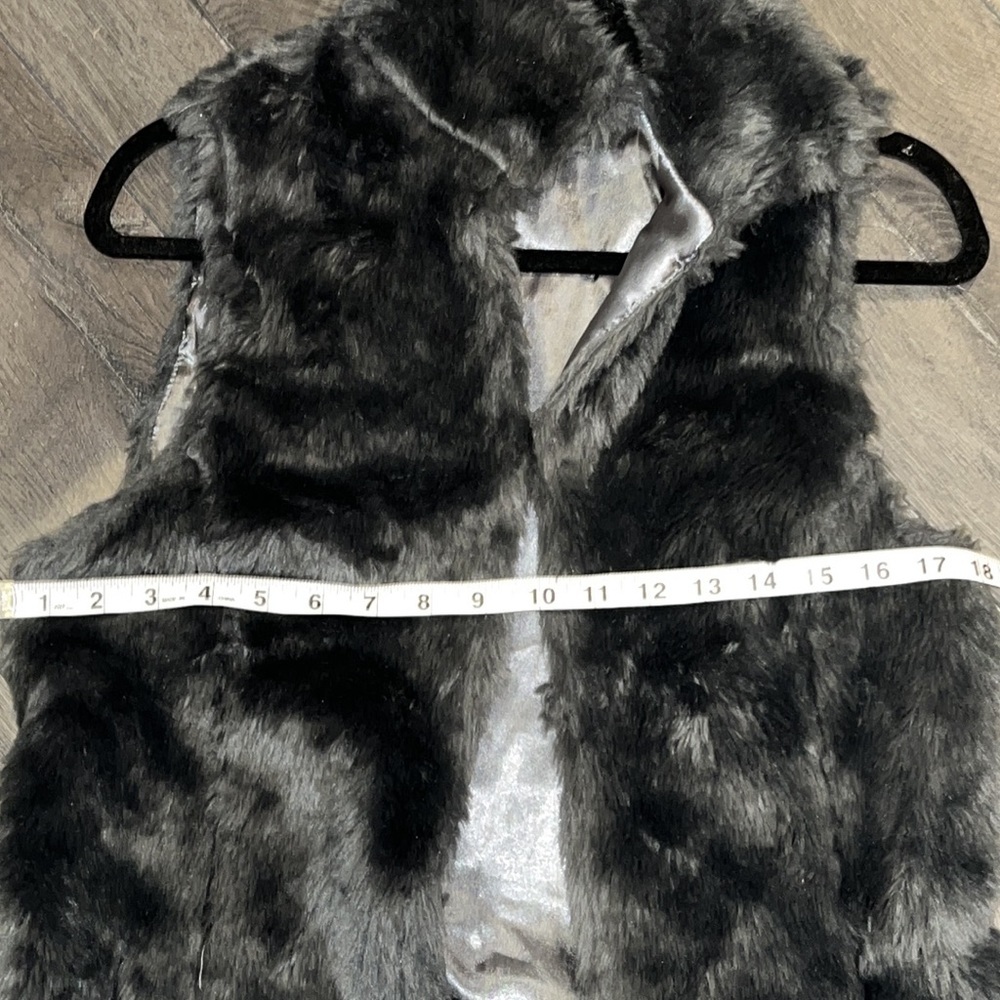 Vintage Havana Black Label Faux Fur Vest Size Small Dark Grey - Picture 12 of 13